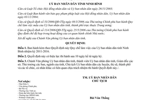 Quyết định 07/2011/QĐ-UBND  Quy chế làm việc Ủy ban nhân dân tỉnh Ninh Bình