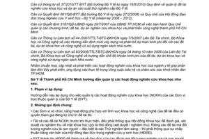 Hướng dẫn 4000/SYT-NVY hướng dẫn quản lý hoạt động nghiên cứu khoa học