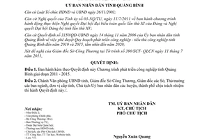 Quyết định 1798/QĐ-UBND năm 2011 Chương trình phát triển công nghiệp 2011 - 2015