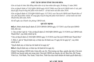 Quyết định 2464/QĐ-UBND đính chính Quyết định 2253/QĐ-UBND Thanh Hóa