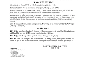 Quyết định 1562/201/QĐ-UBND thu thập, quản lý, cập nhật, khai thác và sử dụng