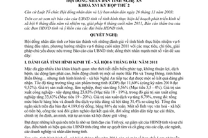 Nghị quyết 19/2011/NQ-HĐND thực hiện nhiệm vụ 6 tháng cuối năm 2011 Nghệ An