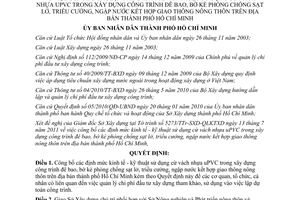 Quyết định 52/2011/QĐ-UBND công bố định mức kinh tế - kỹ thuật sử dụng cừ vách