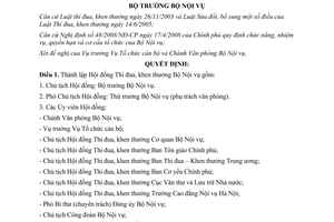 Quyết định 1521/QĐ-BNV thành lập Hội đồng Thi đua, khen thưởng