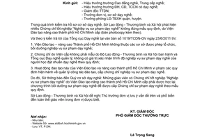 Công văn 6274/LĐTBXH-DN Chứng chỉ tốt nghiệp Nghiệp vụ sư phạm dạy nghề