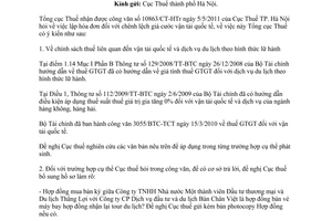 Công văn 2285/TCT-CS  thuế giá trị gia tăng chênh lệch tiền cước vận tải