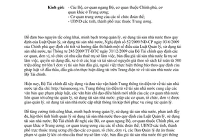 Công văn 8818/BTC-QLCS đưa thông tin đấu giá, đấu thầu tài sản nhà nước