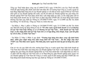 Công văn 2321/TCT-CC hướng dẫn chính sách thuế nhà thầu nước ngoài