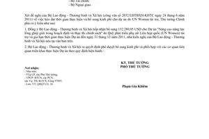 Công văn 1118/TTG-QHQT kéo dài thời gian thực hiện dự án và bổ sung kinh phí