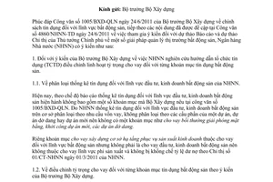 Công văn 5355/NHNN-TD chính sách tín dụng đối với lĩnh vực bất động sản