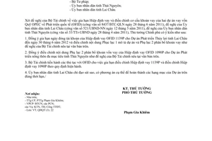 Công văn 1126/TTG-QHQT gia hạn Hiệp định và điều chỉnh cơ cấu khoản vay