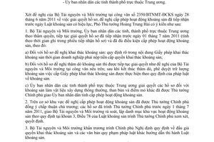 Công văn 4688/VPCP-KTN giải quyết hồ sơ, đề nghị cấp phép hoạt động khoáng sản