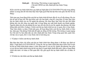 Công văn 4667/VPCP-KSTT phạm vi kiểm soát thủ tục hành chính