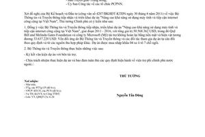 Công văn 1138/TTg-QHQT tiếp nhận và triển khai dự án do Quỹ Bill and Melinda Gat