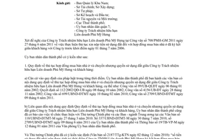 Công văn 3411/UBND-ĐTMT 2011 thủ tục hợp đồng mua bán nhà ở chuyển nhượng quyền sử dụng đất Hồ Chí Minh