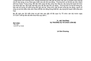 Công văn 2295/LĐTBXH-TCCB báo cáo số lượng, chất lượng và nhu cầu đào tạo