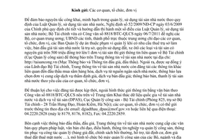 Công văn 81/QLCS-DPAS đưa thông tin đấu thầu, đấu giá tài sản nhà nước lên Trang