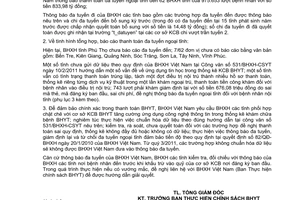 Công văn 2920/BHXH-CSYT thông báo đa tuyến quý I/2011