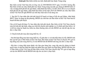 Công văn 2931/BHXH-BC cấp kinh phí kết dư quỹ khám chữa bệnh bảo hiểm y tế