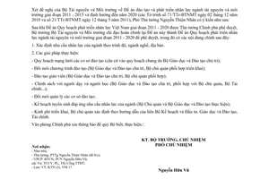 Công văn 4808/VPCP-KGVX Đề án đào tạo và phát triển nhân lực ngành tài nguyên