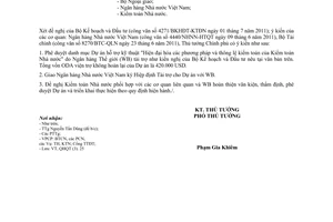 Công văn 1169/TTG-QHQT phê duyệt danh mục Dự án Hiện đại hóa phương pháp kiểm