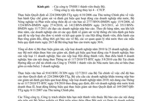 Công văn 3660/BNN-ĐMDN thực hiện chế độ báo cáo theo Quyết định 224/2006/QĐ-TTg