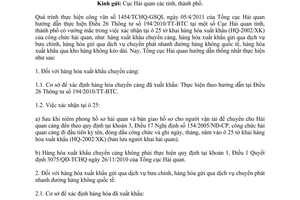 Công văn 3432/TCHQ-GSQL hướng dẫn bổ sung công văn 1454/TCHQ-GSQL