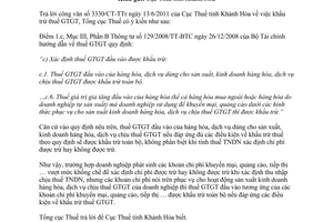 Công văn 2479/TCT-KK chính sách thuế giá trị gia tăng