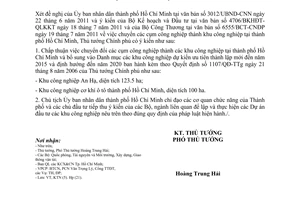 Công văn 1204/TTg-KTN chuyển đổi cụm công nghiệp thành khu công nghiệp