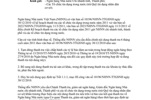 Công văn 5641/NHNN-TTGSNH điều chỉnh nội dung thanh tra