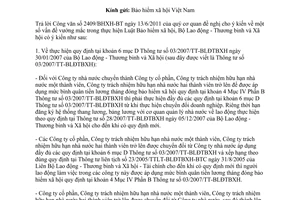 Công văn 2447/LĐTBXH-BHXH vướng mắc trong thực hiện Luật Bảo hiểm xã hội