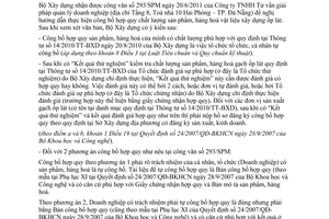 Công văn 324/BXD-KHCN hướng dẫn Thông tư 14/2010/TT-BXD công bố hợp quy