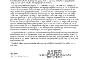 Công văn 71/BXD-HĐXD giấy phép xây dựng