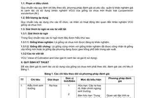 Quy chuẩn kỹ thuật Quốc gia QCVN 01-63:2011/BNNPTNT về khảo nghiệm giá trị canh tác và sử dụng của giống cà chua do Bộ Nông nghiệp và Phát triển nông thôn ban hành
