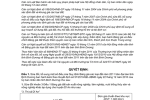 Quyết định 32/2011/QĐ-UBND sửa đổi Quyết định 57/2010/QĐ-UBND bảng giá đất