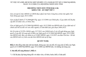 Nghị quyết 16/2011/NQ-HĐND sửa đổi 31/2008/NQ-HĐND hỗ trợ viên chức ngành y tế Đắk Lắk