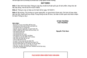 Thông tư 11/2011/TT-BXD Quy chuẩn kỹ thuật quốc gia sản phẩm, hàng hóa