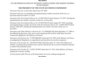 Decision No. 637/QD-UBCK on the promulgation of the regulation guiding the margi