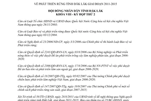 Nghị quyết 17/2011/NQ-HĐND phát triển rừng tỉnh Đắk Lắk giai đoạn 2011 2015