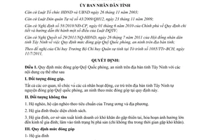 Quyết định 30/2011/QĐ-UBND mức đóng góp Quỹ Quốc phòng, an ninh