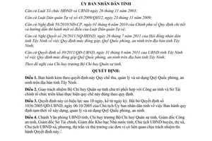 Quyết định 31/2011/QĐ-UBND thu quản lý sử dụng quỹ quốc phòng an ninh Tây Ninh