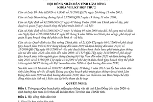 Nghị quyết 16/2011/NQ-HĐND thông qua quy hoạch phát triển giao thông vận tải