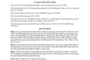 Quyết định 34/2011/QĐ-UBND giao chỉ tiêu kế hoạch điều chỉnh vốn đầu tư xây dựng