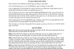 Quyết định 32/2011/QĐ-UBND chế độ chính sách lực lượng dân quân Tây Ninh