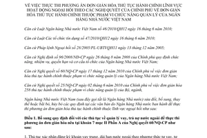 Thông tư 25/2011/TT-NHNN thực thi phương án đơn giản hóa thủ tục hành chính