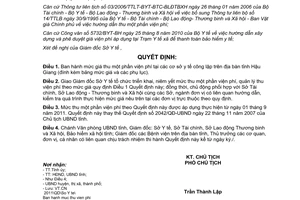 Quyết định 1385/QĐ-UBND năm 2011 giá thu một phần viện phí tại cơ sở y tế công