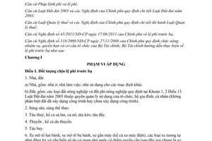 Thông tư 124/2011/TT-BTC hướng dẫn lệ phí trước bạ