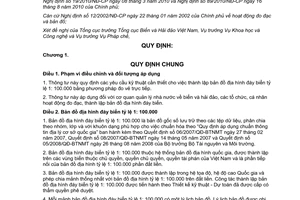 Thông tư 34/2011/TT-BTNMT kỹ thuật thành lập bản đồ địa hình đáy biển