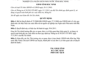 Quyết định 89/2011/QĐ-UBND bãi bỏ 75/2008/QĐ-UBND chi thực hiện điều tra nguồn sự nghiệp Bắc Ninh