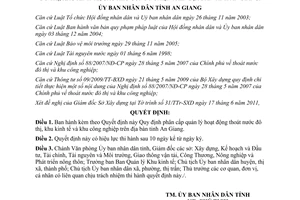 Quyết định 33/2011/QĐ-UBND  phân cấp quản lý hoạt động thoát nước đô thị